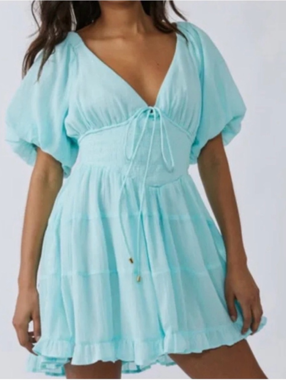FREE PEOPLE Perfect Day Mini Dress / Clear Skies